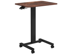 Mesa de Pé Ajustável BTFORUS, para laptop, com 4 rodas, 65x48x108cm, marrom e preto