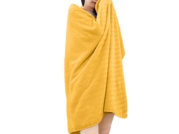 Toalha de Banho NEVEANCE Banheiro Chuveiro Absorvente Veludo Amarelo (70x140cm)