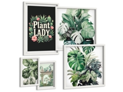 Conjunto De Pinturas Acentos Vegetais Boho De Verde Espelharte (5 Peças)