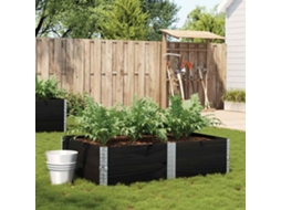 Vidaxl Vaso/floreira De Jardim 150x100cm Madeira De Pinho Maciça Preto