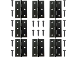 Conjunto De 8 Dobradiças Aço Inoxidável Preto 7,6 Cm (3 Polegadas)