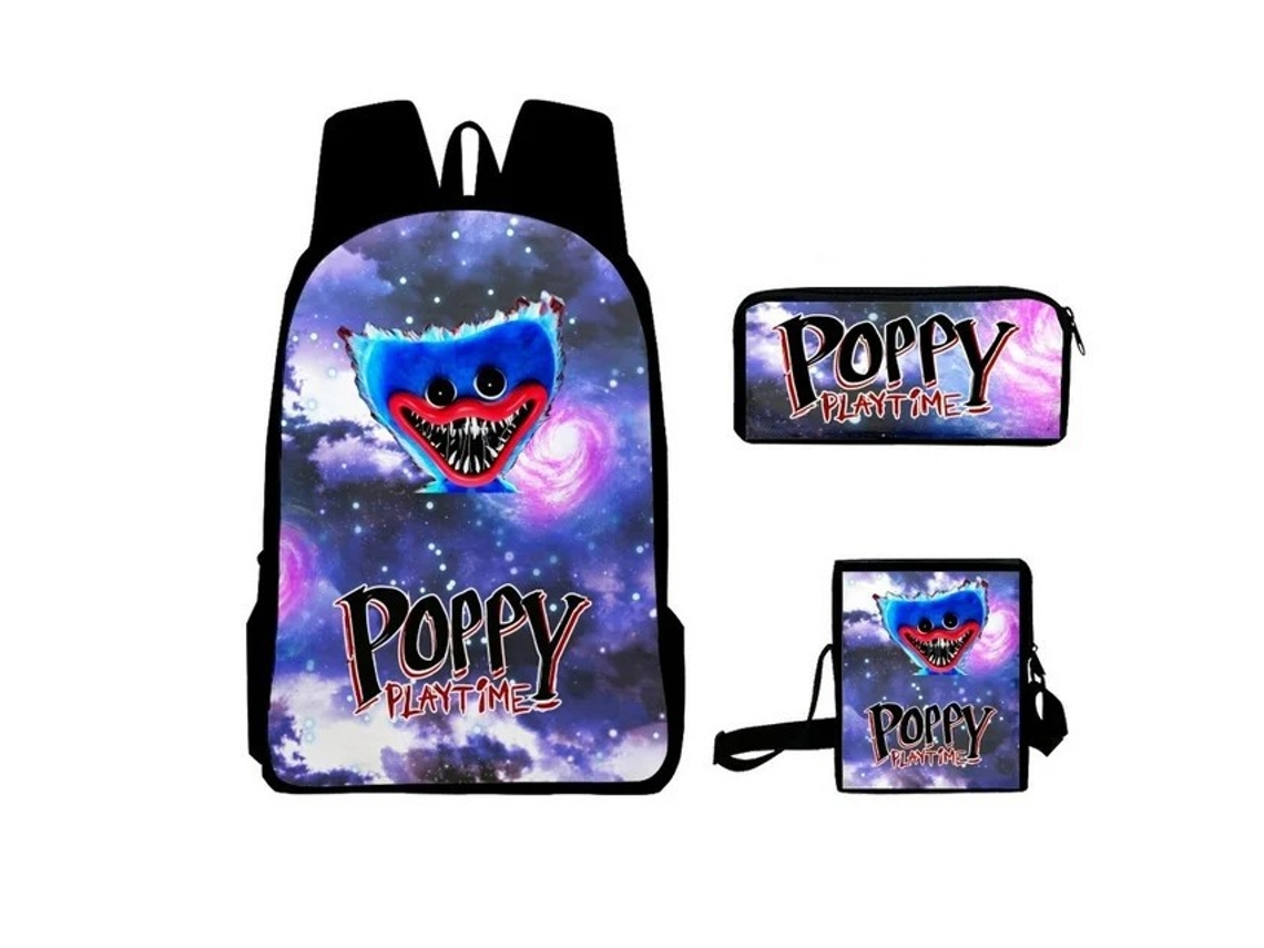 Conjunto De Três Peças De Mochila Infantil Com Estampado De Desenhos Animados: Mochila Escolar Com Alças, Lancheira Térmica E Estojo, Modelo 31