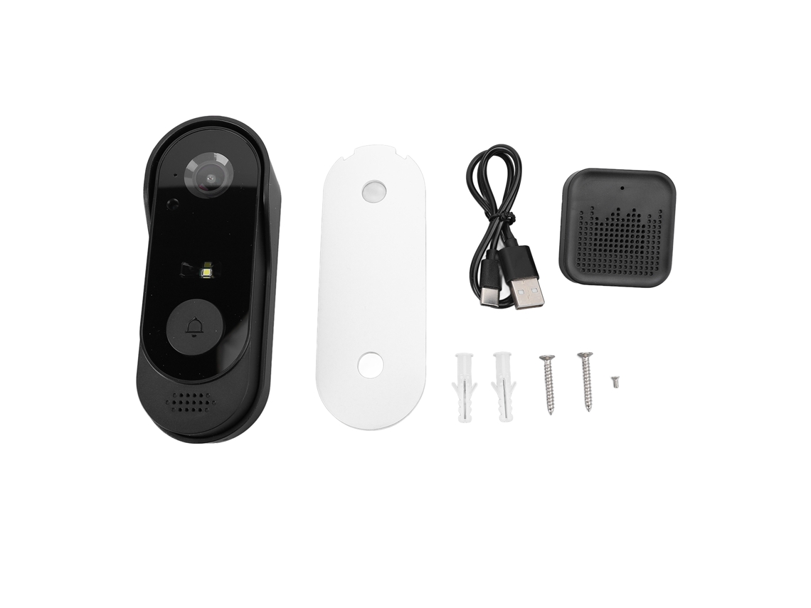 Primerox campainha de Vídeo Sem Fio 1080p Wifi 2.4ghz com Comunicação Bidirecional e Receptor para Segurança Residencial Inteligente Tuya