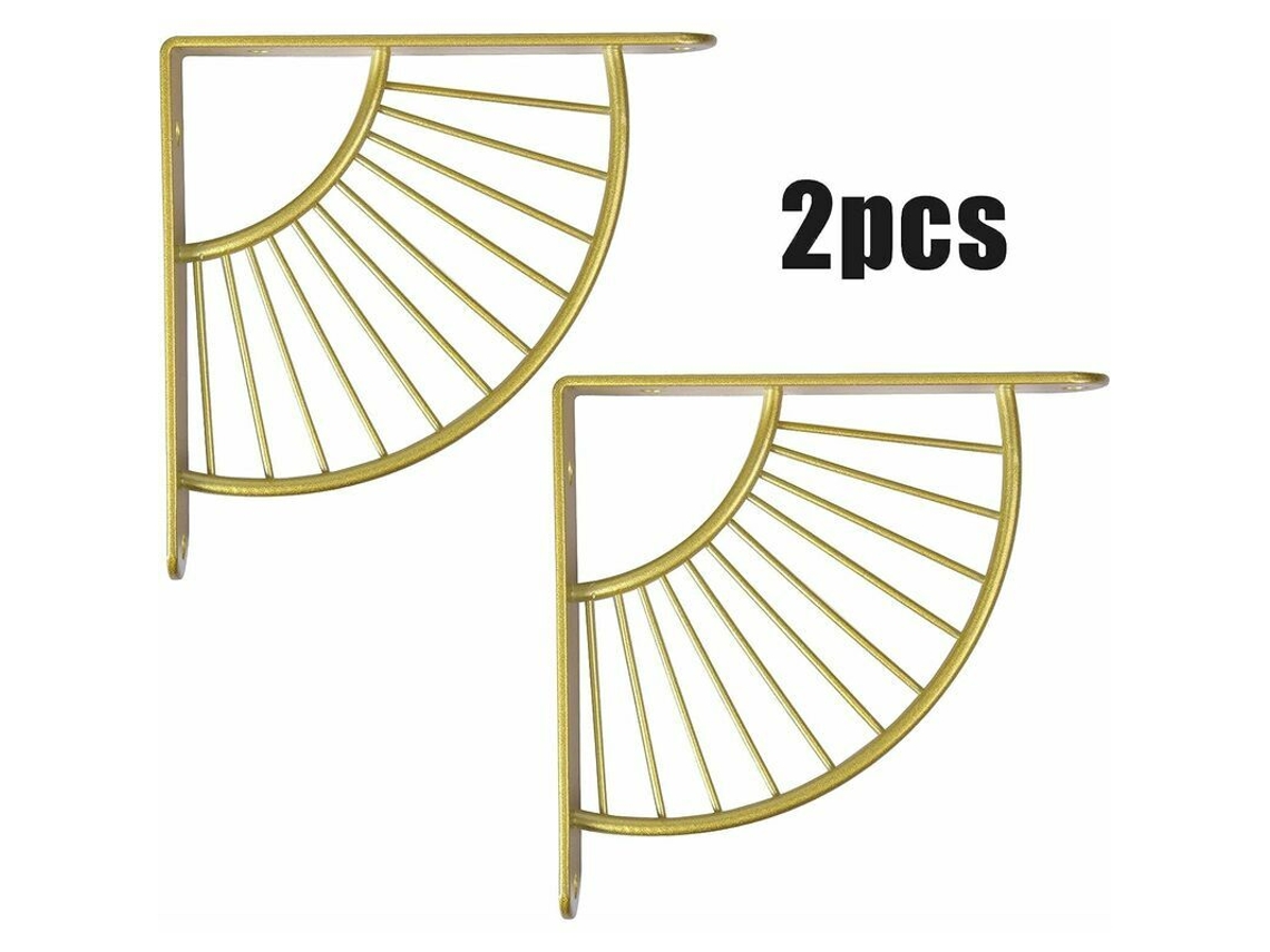 Suporte Triangular Para Prateleira, Madeira, Para Parede, Dourado