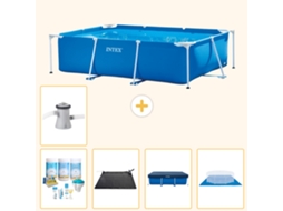 Piscina com Estrutura Retangular 220x150x60 Cm 6 peças S20004 INTEX