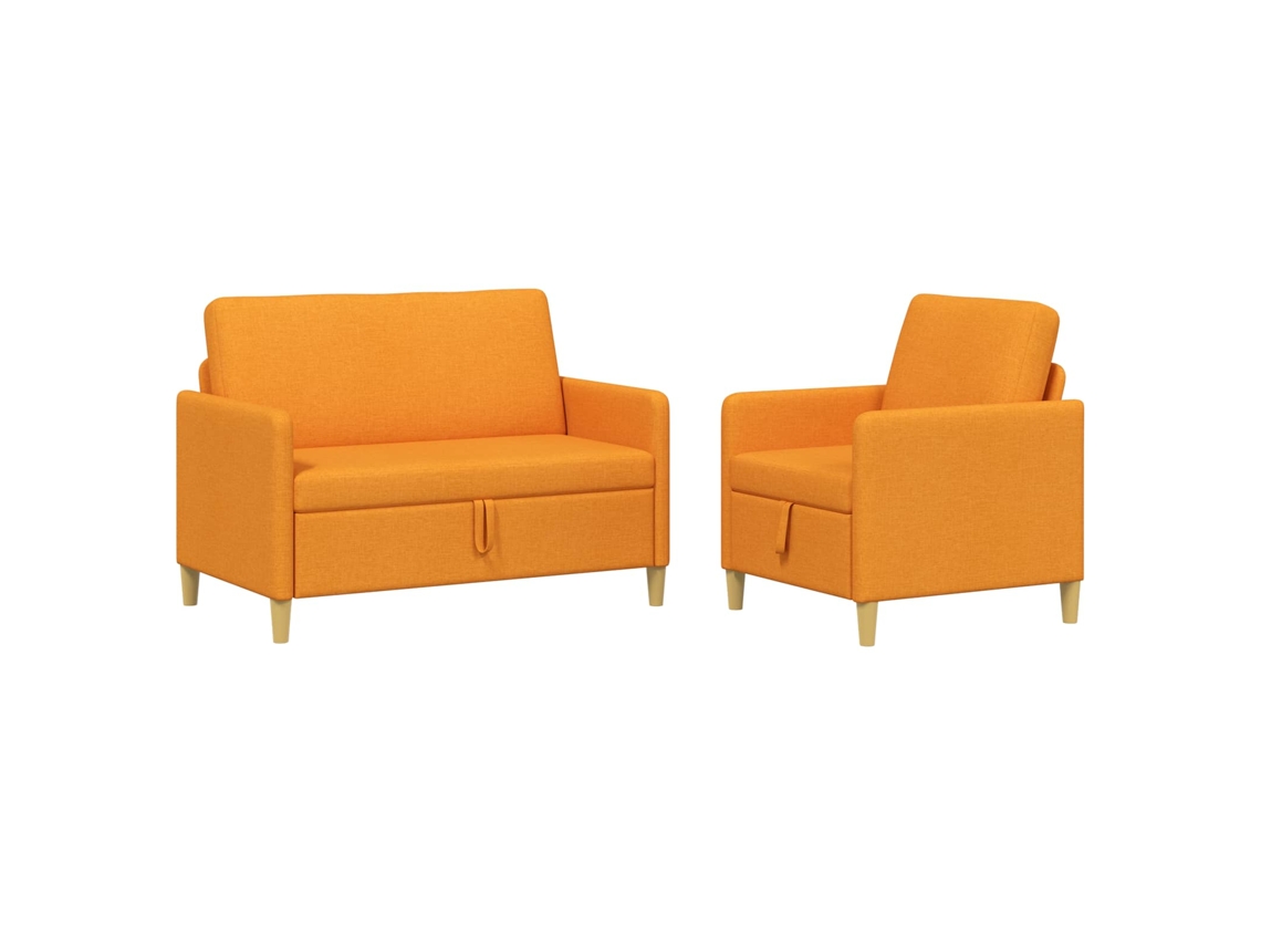 Conjunto de Sofá com Armazenamento 2 Pcs Amarelo Escuro SYFAX
