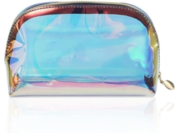 Bolsa Cosmética Holográfica Transparente Iridescente Com Zíper Bolsa De Higiene Portátil À Prova D'Água Paraes Pequena ZMDECQNA