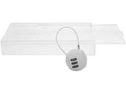 Cofre Portátil Para Celular Com Trava Deslizante De Combinação, Acrílico, 18×10×2cm, Ideal Para Estudantes