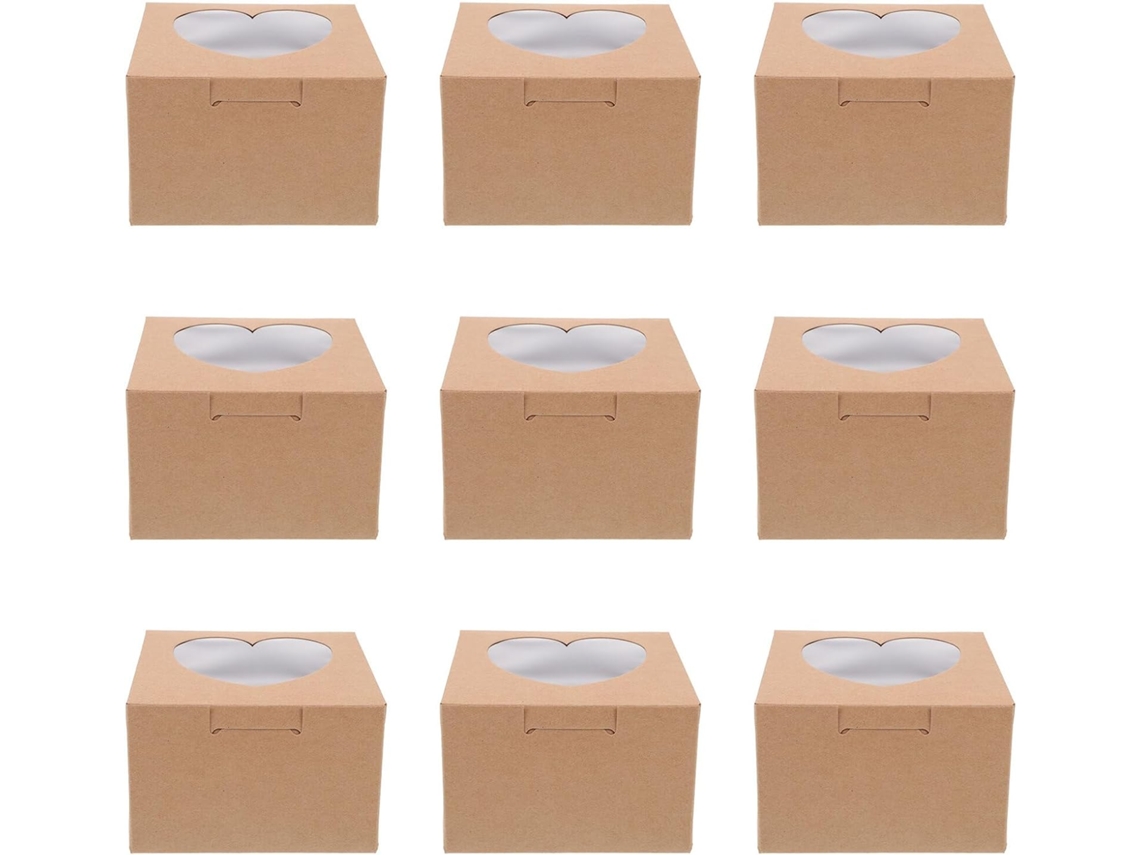 Magiclulu Conjunto De 20-caixas Papel Kraft Em Formato Coração Para Armazenar Sobremesas E Cupcakes, Caixas De Papel