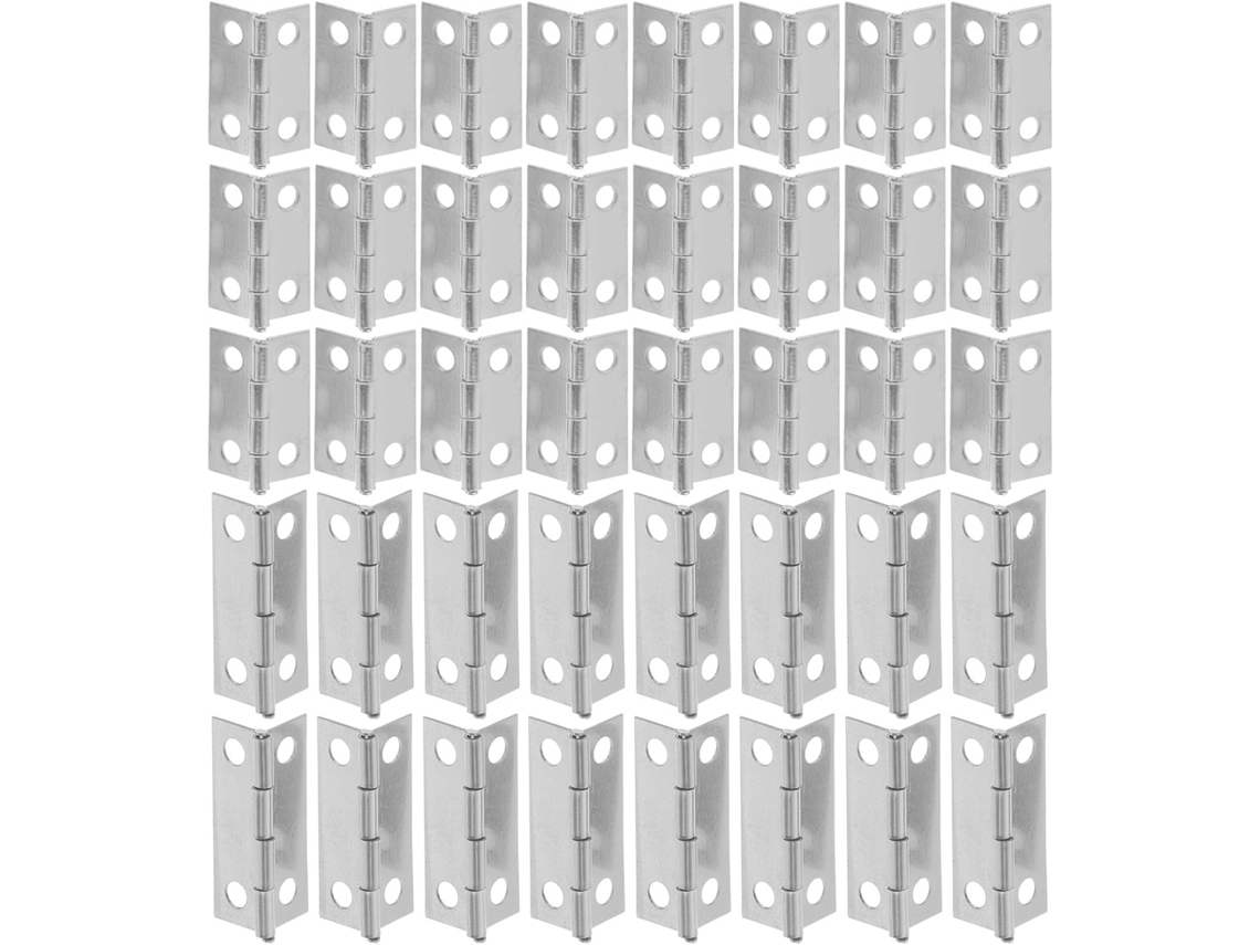 60-mini Dobradiças Para Caixa De Joias, Pequenas Dobradiças Micro De Metal Prateado Para Armários Madeira E Reparos