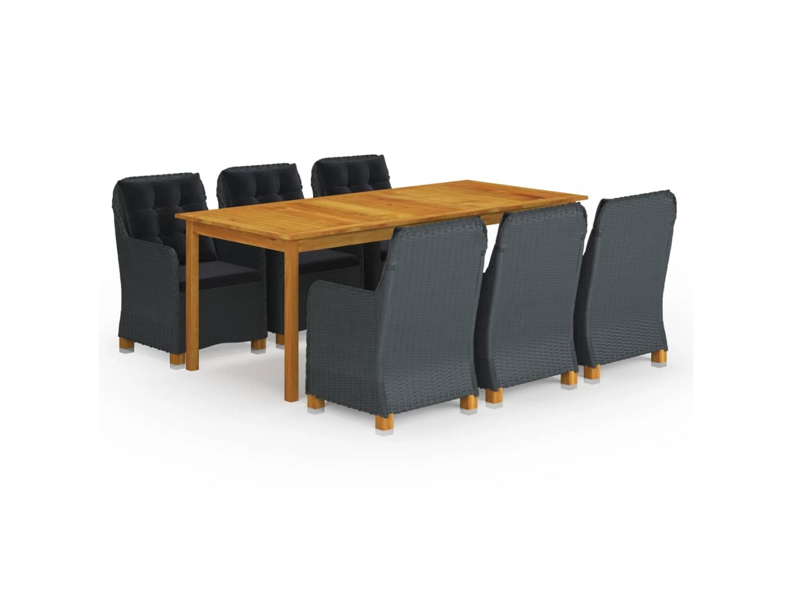 Dining Set, Dining Sets Vidaxl Cinzeto Madeira De Acácia (n/a)