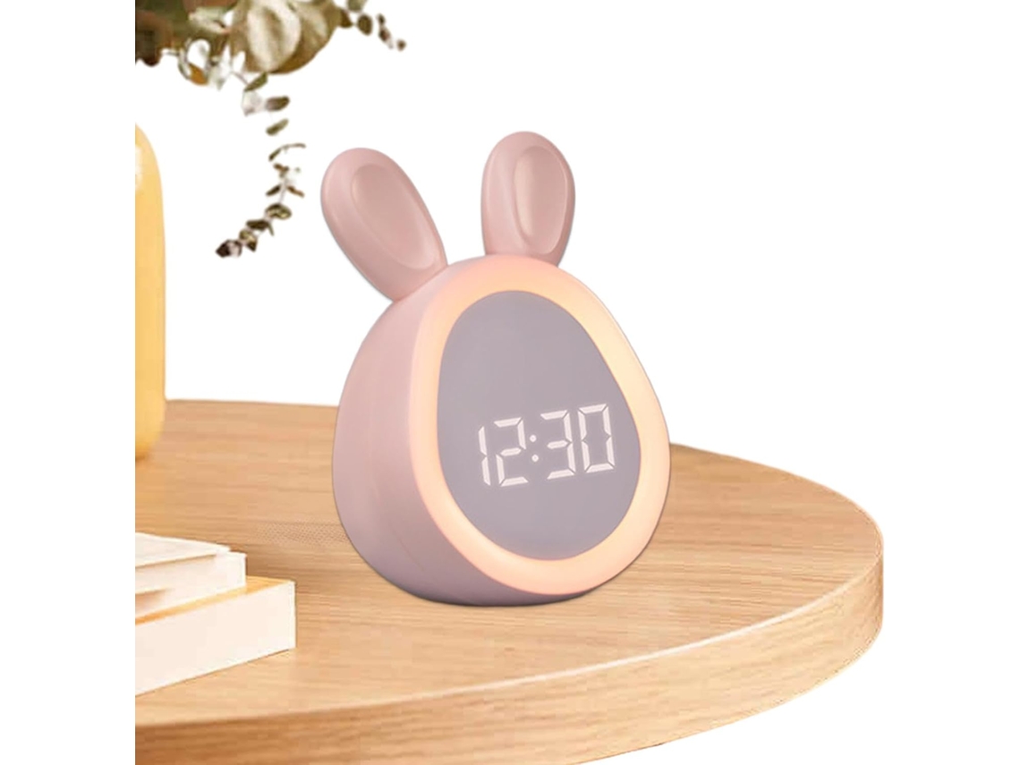 Despertador Infantil Prático Com Visor De Horas E Luz Noturna Coelho