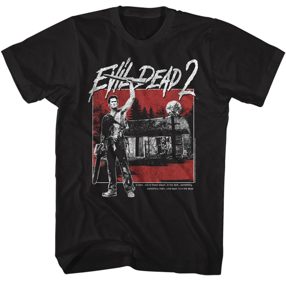 Rockinstone Evil Dead Cabin Square Black Adult T-shirt Size:s