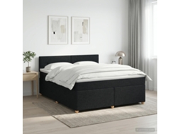 Vidaxl Cama Box Spring Com Colchão Preto 160 X 200 Cm Tecido