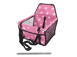 Gaiola Transporte Pet Lavável com Vara Suporte Rosa