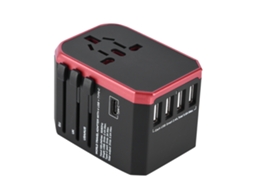 Adaptador Universal De Viagem (4 Portas Usb, Tomada Type C)