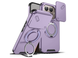 Capa Para Celular Com Suporte E Janela Deslizante Para Proteção Contra Quedas.roxo série Y-leader, Redmi Note 13 Pro Plus 5g (nacional/internacional