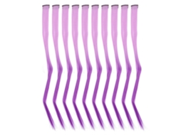 2026 10 Peças Parche de Cabelo de Destaque Longo Retangular Degradê Roxo Clip para Cosplay Halloween Festa