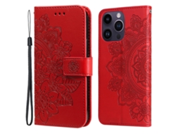 Capa Padrão Flores Para Iphone 15 Pro Max Pele Sintética Multicor