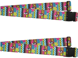 Conjunto De 2 Cintas Bagagem Ajustáveis E Resistentes Com Estampa Olhos Grafite Pop Art Acessórios Viagem Para Segurança