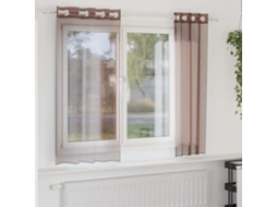 Vidaxl Cortinas De Voile Com Ilhós 2 Pcs Castanho 140x140 Cm