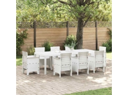Vidaxl Mesa De Jardim Branco 250 X 100 X 73 Cm Vime Pe