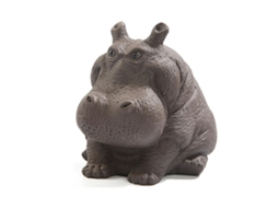 Figura Cerâmica Hipopótamo Argila Roxa Decor Chá