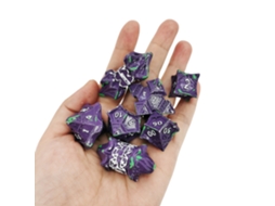 Mali conjunto de 7 Dados de Metal Liga Design Pinwheel para Rpg e Jogos de Mesa Colecionáveis