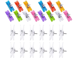 Alfinetes fotográficos portáteis, transparentes e coloridos, Da Abaodam Plastic Tachinhas Mini Photo Pins, 60 unidades.
