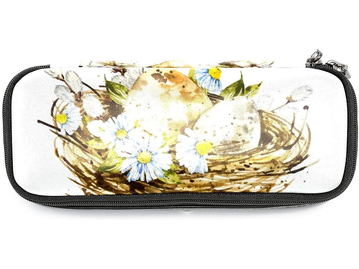 Conjunto grande de lápis e marcadores com estampa de Páscoa em formato de flores. Ideal para escola, mesa de trabalho, adultos e crianças.