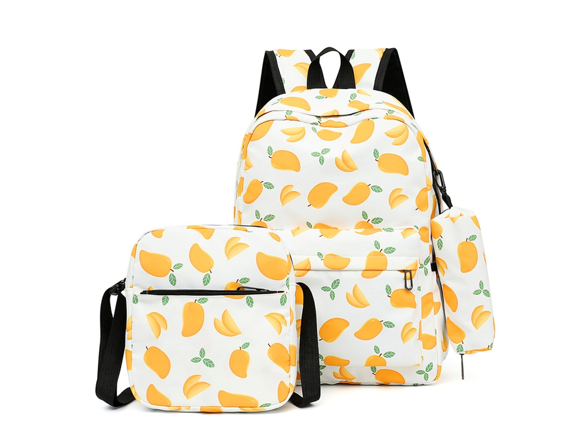 Mochila Infantil Colorida De Grande Capacidade, Bolsa Escolar De Três Peças, 12