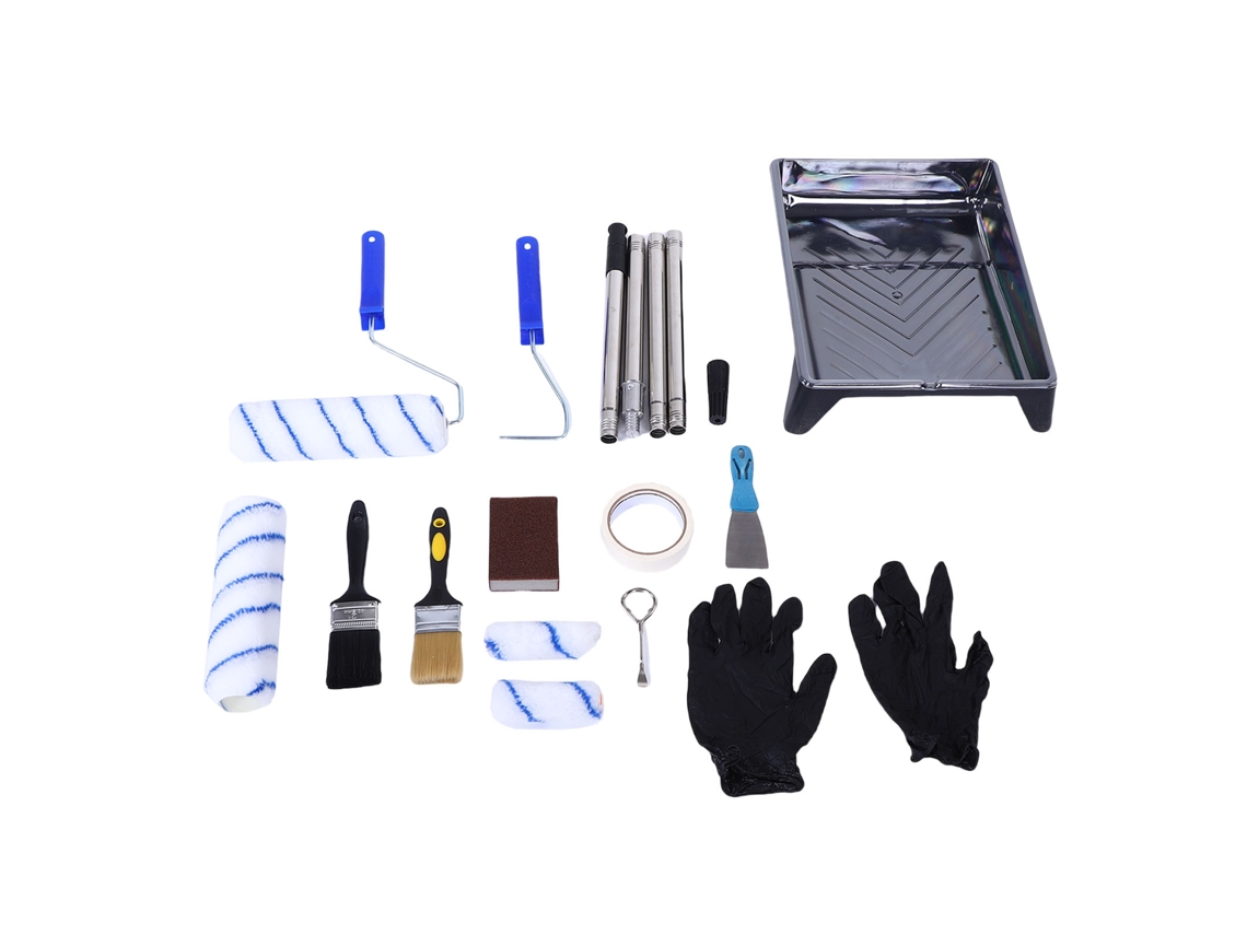 Laxiscreed Conjunto De Rolo De Pintura Com Cabo Extensível E Bandeja Para Pintar Facilmente