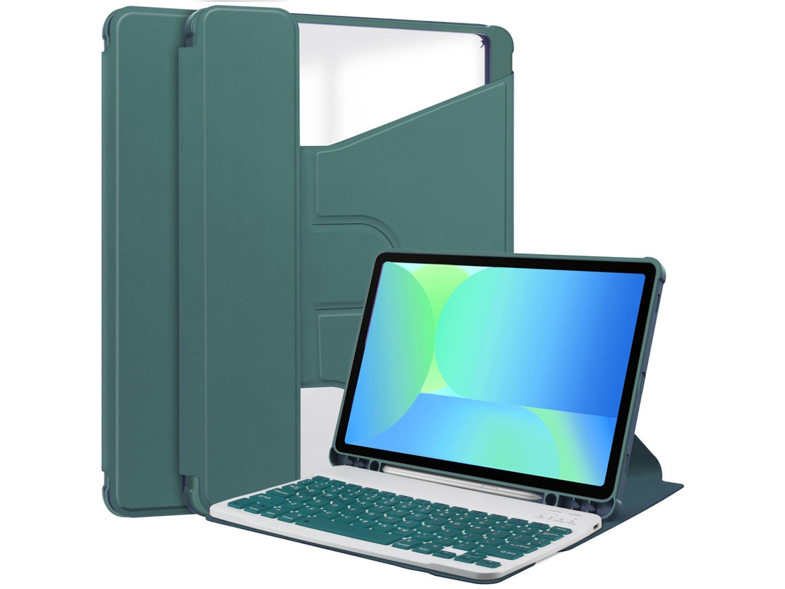 Capa Fwinl Para Samsung Galaxy Tab S9 Com Ranhura Para Caneta Adicionar Teclado Verde Escuro