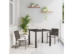 Vidaxl Conjunto De Jantar Para Jardim 3 Unid. Marrom E Preto