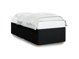 Estrutura de Cama Sem Colchão, Tecido Preto, Solteiro MAISON EXCLUSIVE