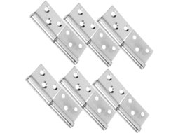 Conjunto De 6 Dobradiças Aço Inoxidável Reforçadas Para Portas,
