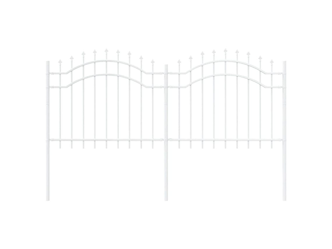 Conjunto 1 Cerca Para Jardim Vidaxl Branco Aço Revestido A Pó (240 X 140 Cm)