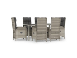 Garden Dining Set, Garden Dining Sets Vidaxl Cinzeto Rattan / Vime (mesa Com 150 Cm De Comprimento)