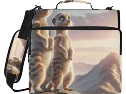 Organizador Two Meerkats On The Mountain, com zíper, porta-arquivos de 3 argolas e compartimento para laptop.