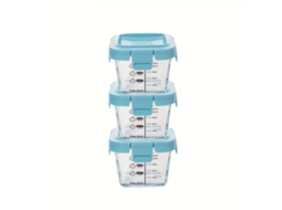 Conjunto de 3 Recipientes de Armazenamento de Alimentos em Vidro Borossilicado, Vedação Hermética, Resistentes Ao Calor STELASPLEN