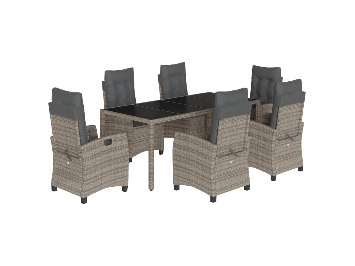 Garden Dining Set, Garden Dining Sets Vidaxl Cinzeto Rattan / Vime (190 Cm Table Length)