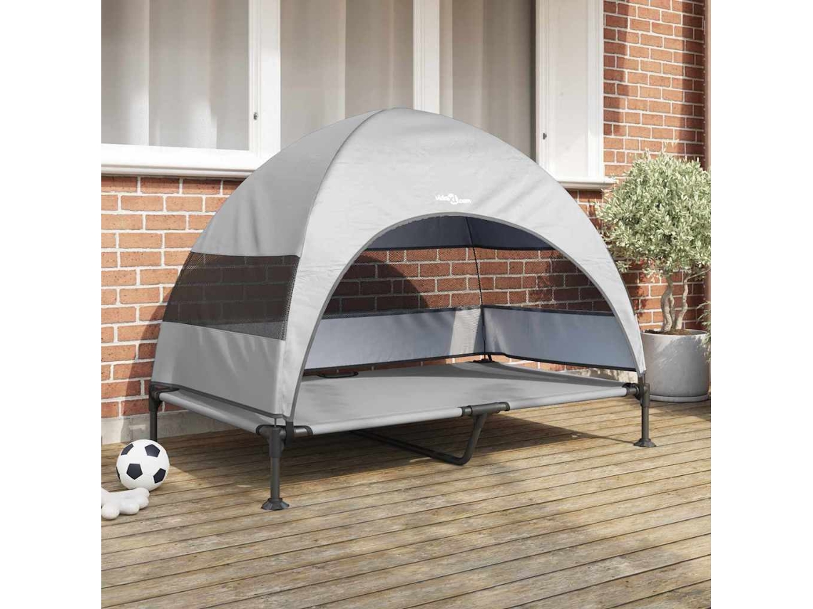 Vidaxl Cama Elevada Para Cachorro 127 X 81 X 108 Cm Tecido E Aço