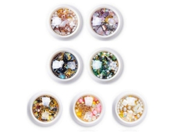Kit de Decoração com 7 Caixas de Strass 3d para Unhas Artisticas Manicure Joias Mistas