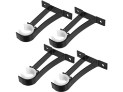 Conjunto De 4 Suportes De Alumínio Para Varão De Cortina Para Paredes E Janelas, Com Parafusos E Buchas De Expansão. Conjunto De 4 Supo