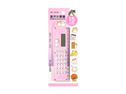 Calculadora Pequeña Portátil Com Régua De Material Acrílico, Teclas De Silicone, Bateria Externa, Rosa