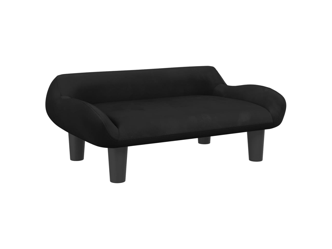 Sofá Infantil Vidaxl Preto Veludo (70 X 40 X 24 Cm)