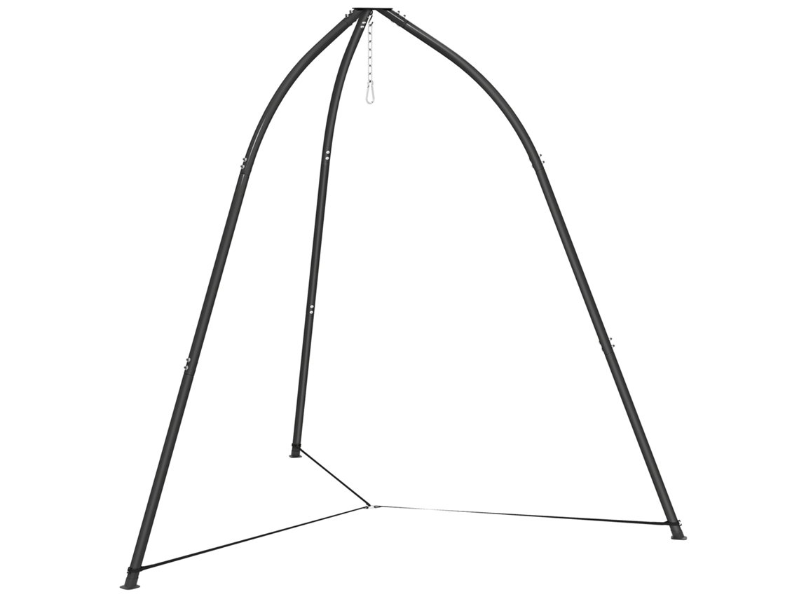 Suporte triangular para cadeira suspensa ZENCORE SERVICES com corrente ajustável capacidade 150 Kg preto