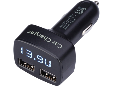 Carregador Auto NK NK-GC3095-TR — 2 Portas USB | Temperatura