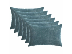 Vidaxl Capa Almofada 6 Unid. Heerlen Azul 30 X 50 Cm Tecido Chenille