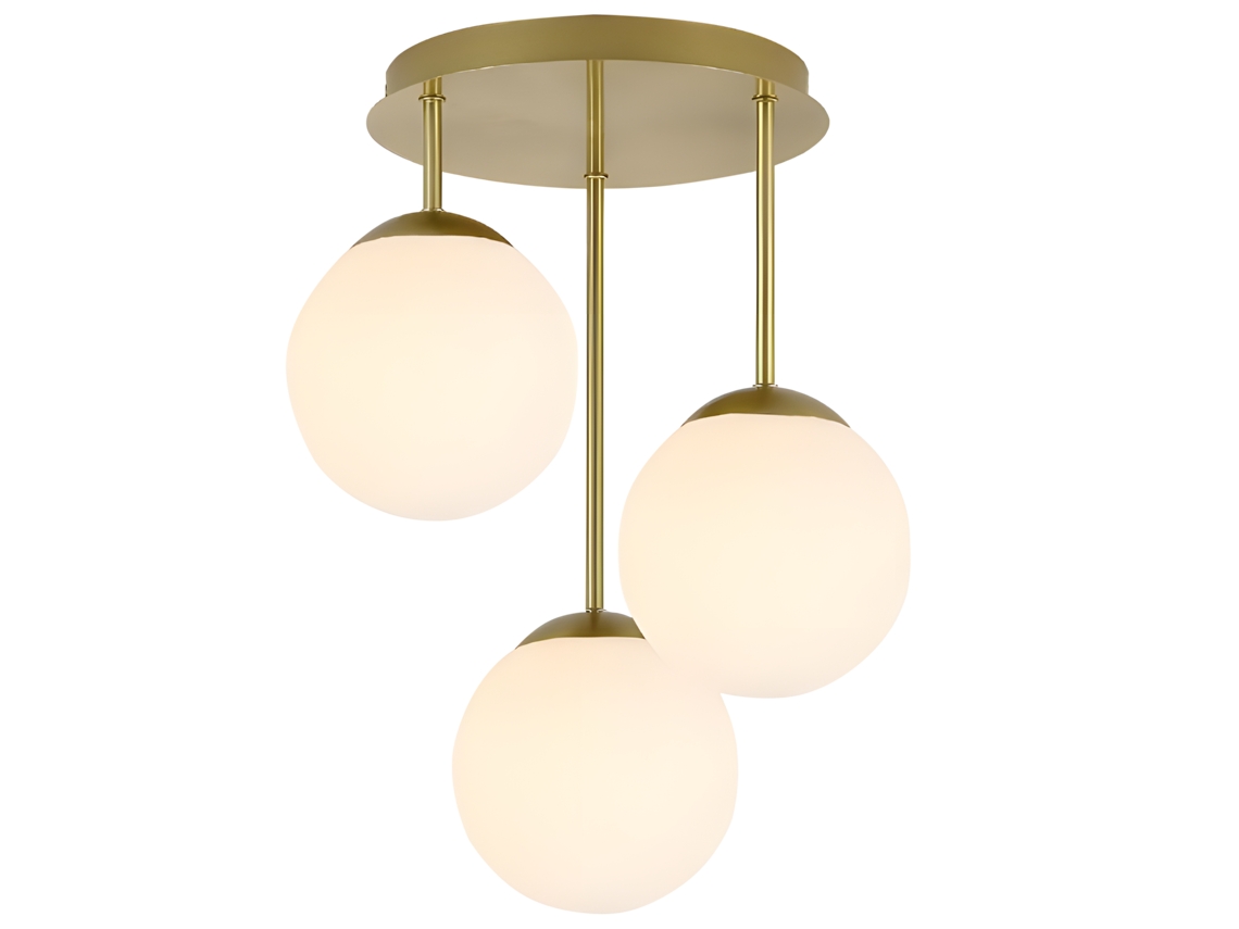 Luminária De Teto Pendente Toollight App1817 3cpr Gold Branco